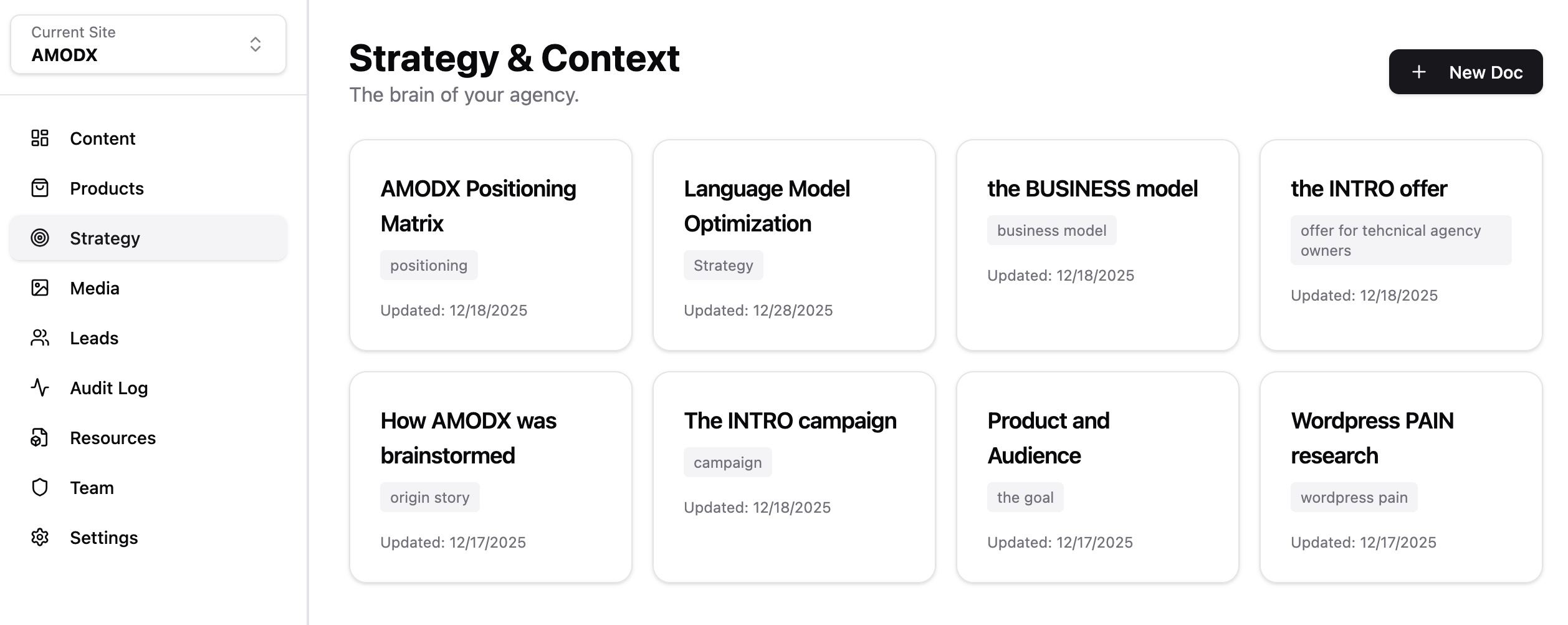 AMODX Strategy & Context Interface